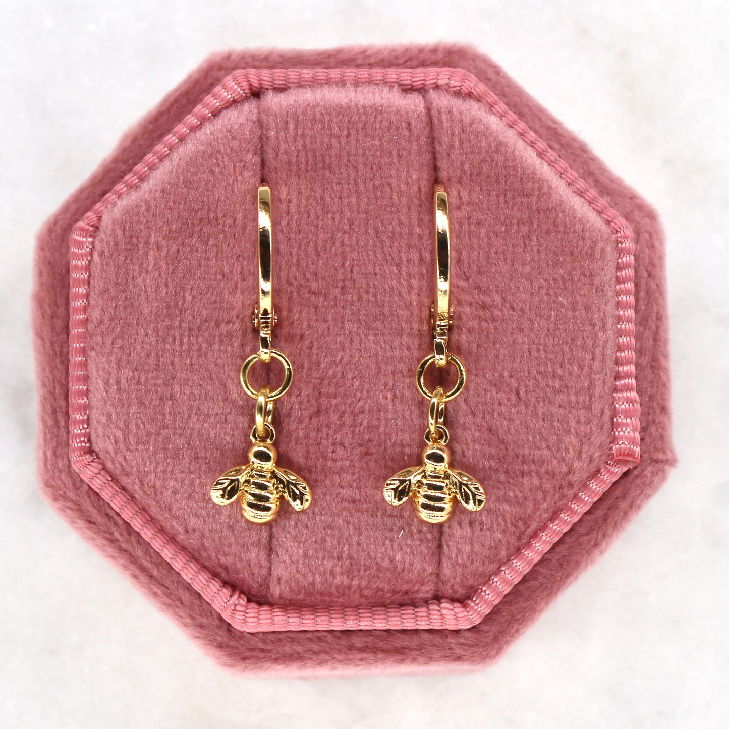 Mini Gold Bee Hoops