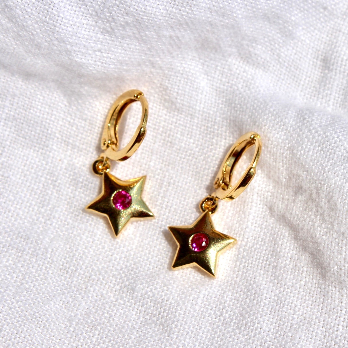 Ruby Star Hoops