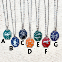 Load image into Gallery viewer, Vintage Zodiac Silver Tag Necklace
