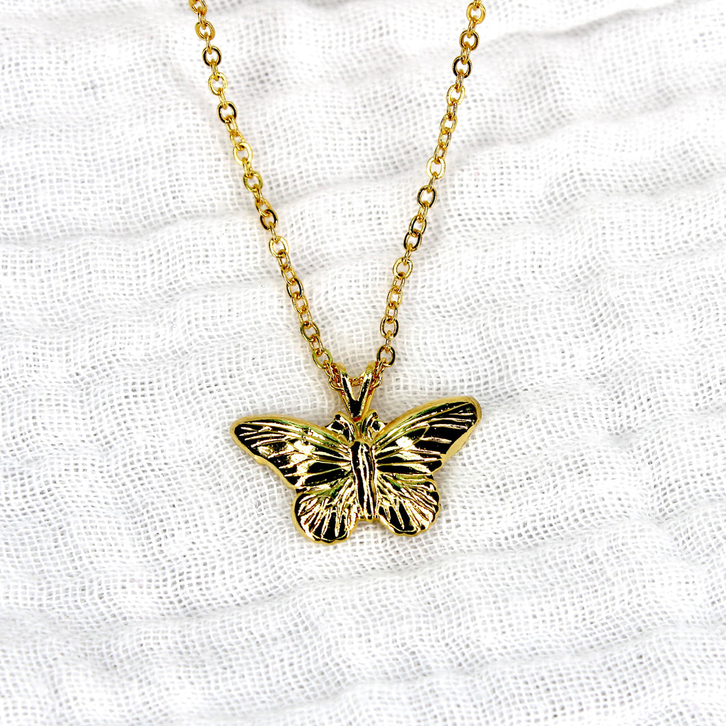 Vintage Gold Butterfly Pendant