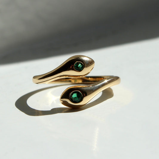 Emerald Snake Ring