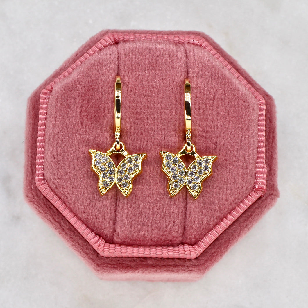 Mini Sparkly Butterfly Hoops
