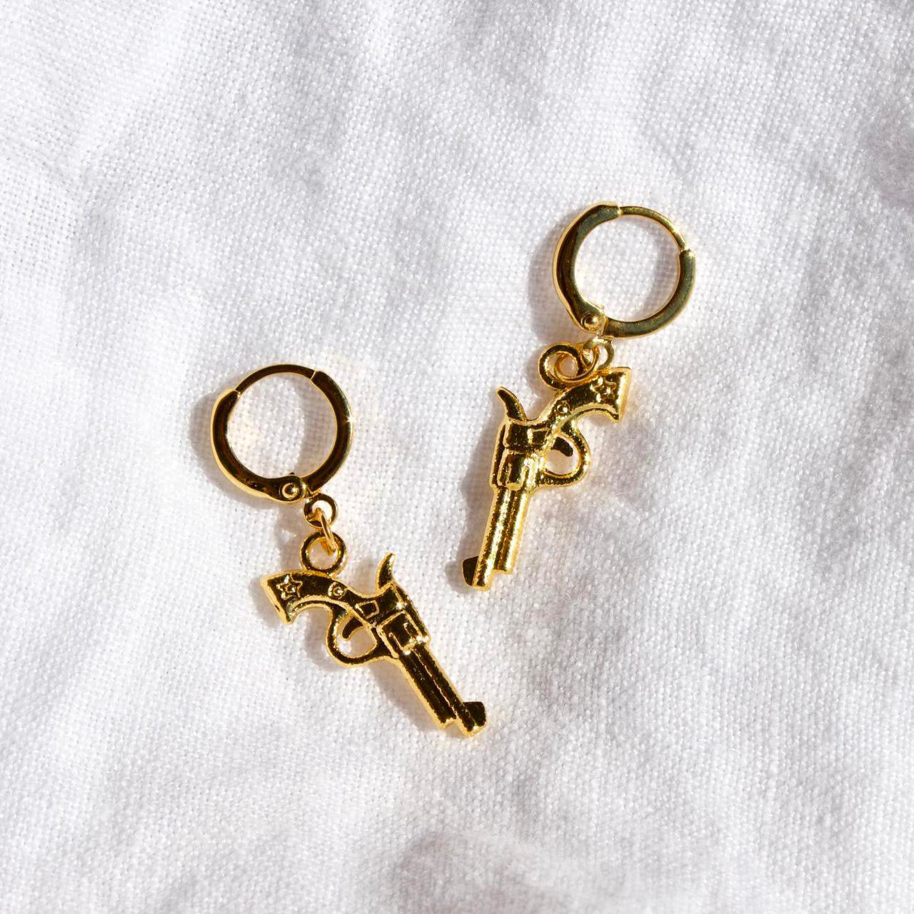 Gold Revolver Mini Hoops