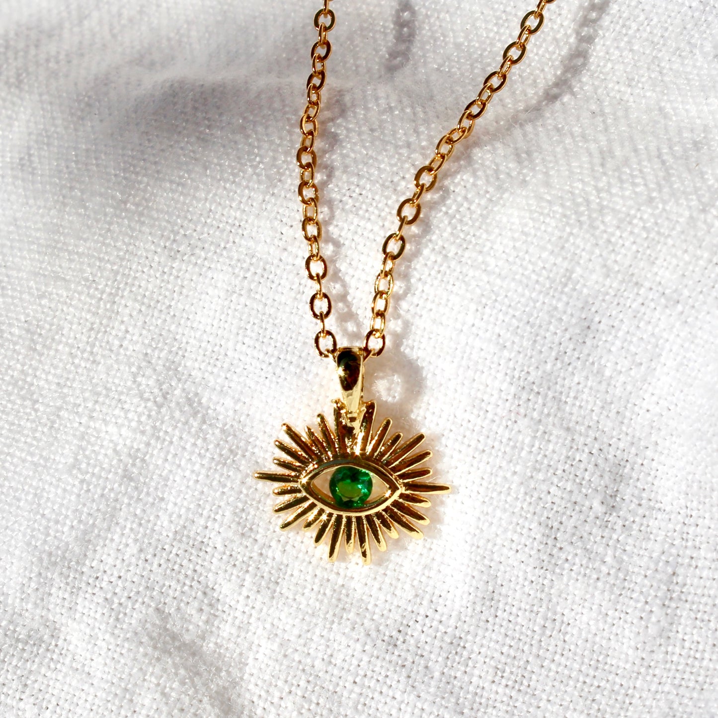 Emerald Evil Eye Necklace