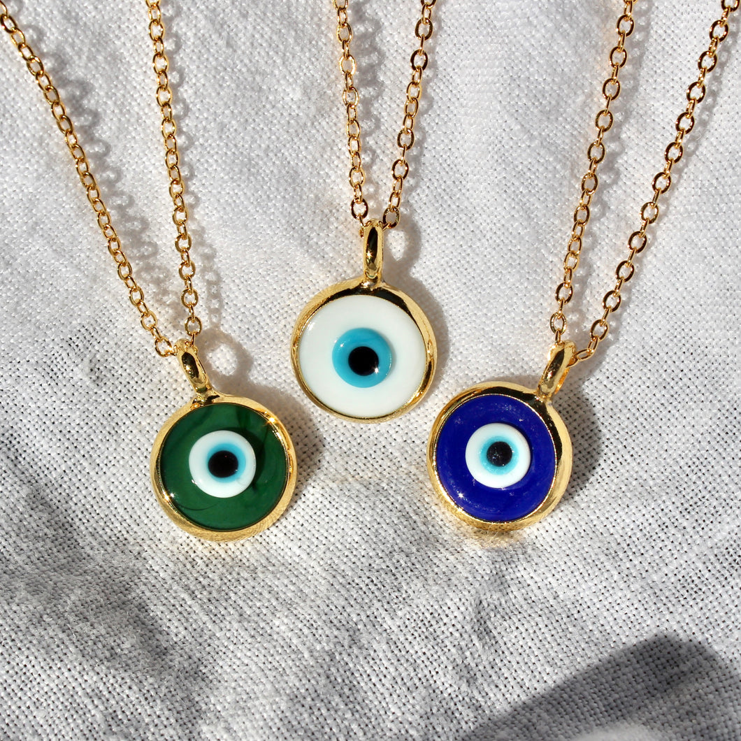 Glass Evil Eye Pendant Necklace
