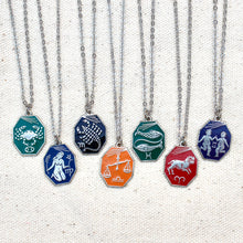 Load image into Gallery viewer, Vintage Zodiac Silver Tag Necklace
