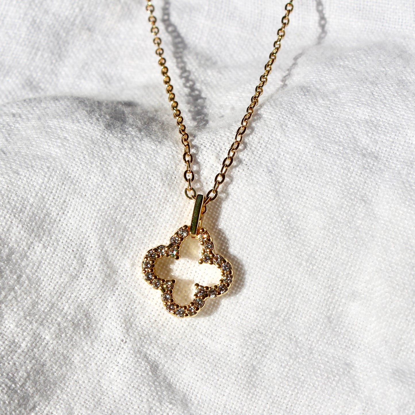 Pave Clover Necklace