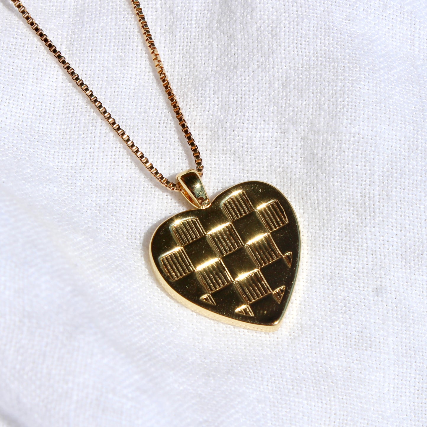 Checkered Heart Necklace