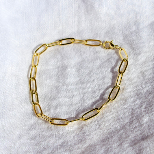 Gold Paperclip Chain Bracelet