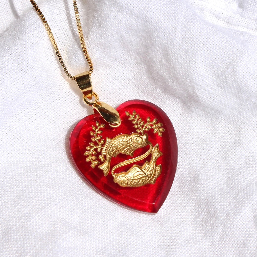 Vintage Zodiac Heart Necklace