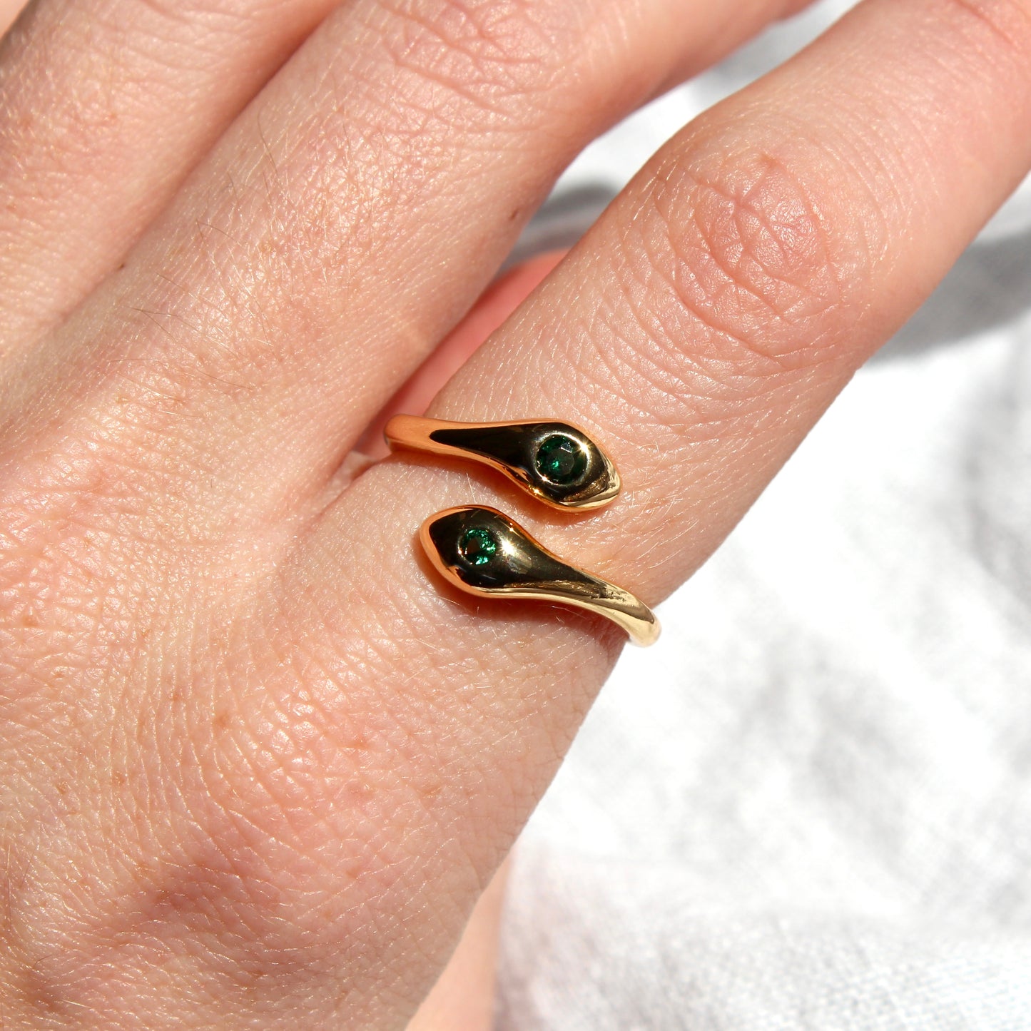 Emerald Snake Ring