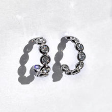 Load image into Gallery viewer, Silver Gemstone Hoops
