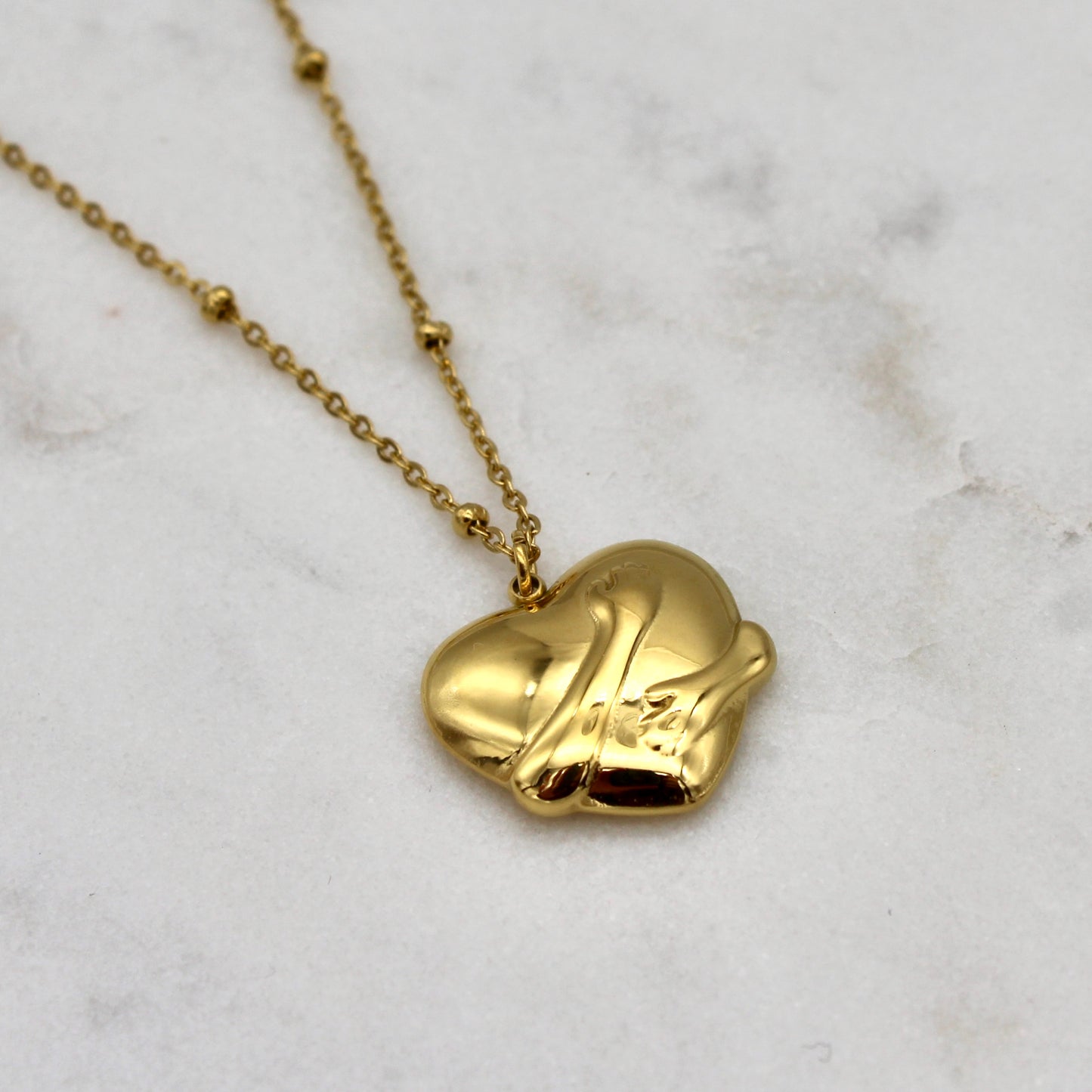 Gold Heart Hug Necklace