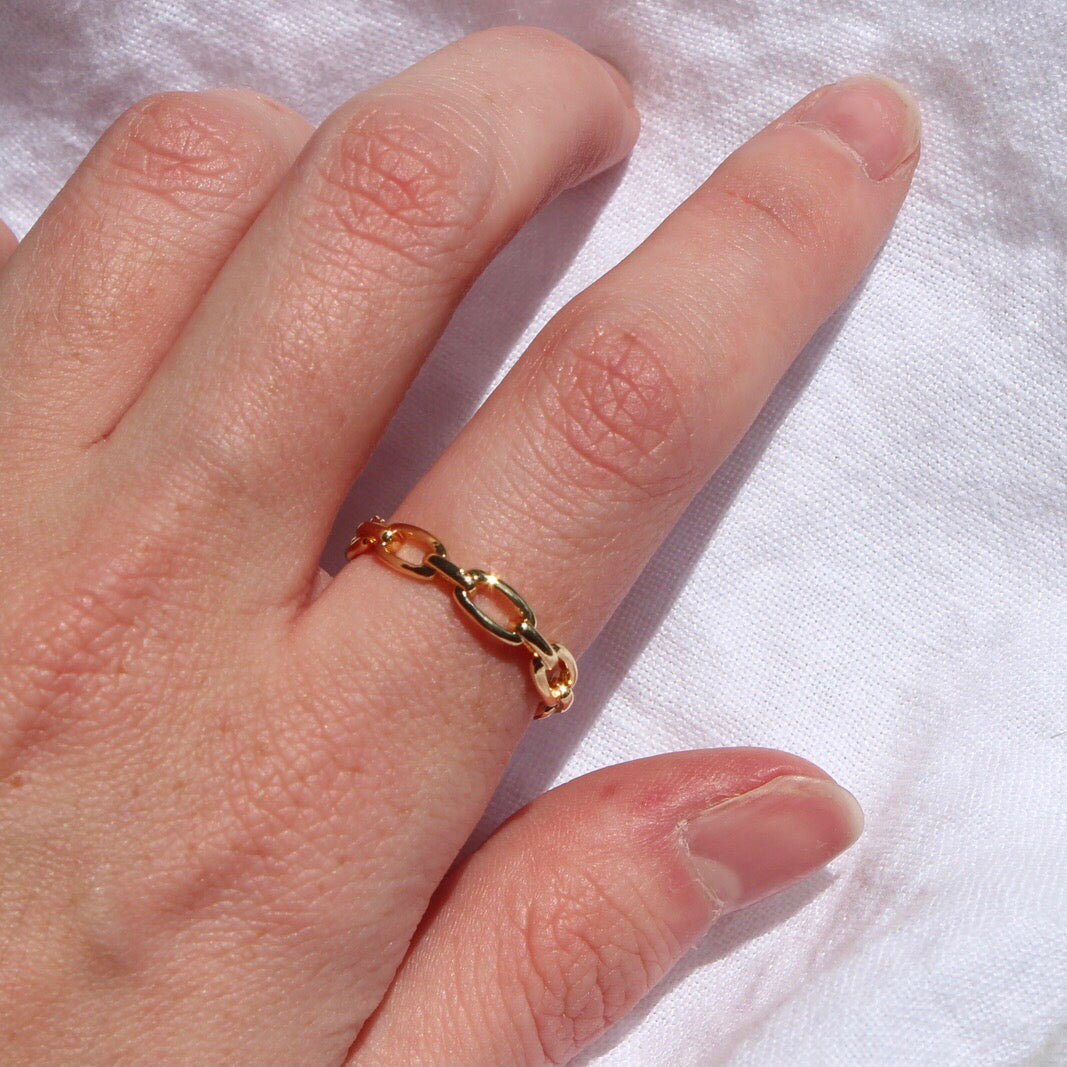 Thin Gold Chain Link Ring