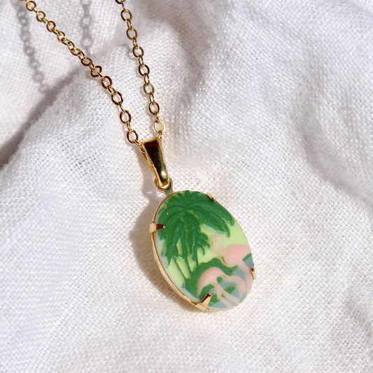 Vintage Palm Beach Flamingo Necklace