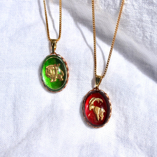 Vintage Zodiac Pendant Necklace