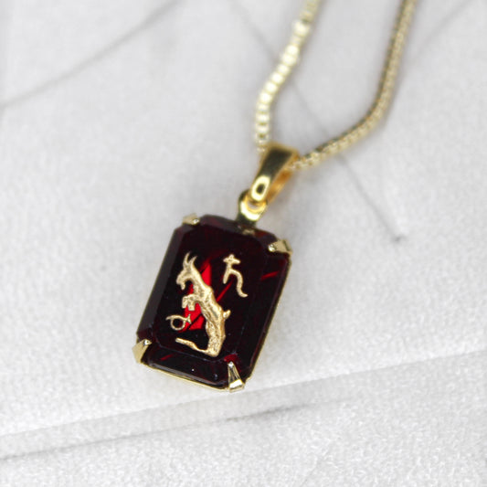 Vintage Capricorn Zodiac Necklace