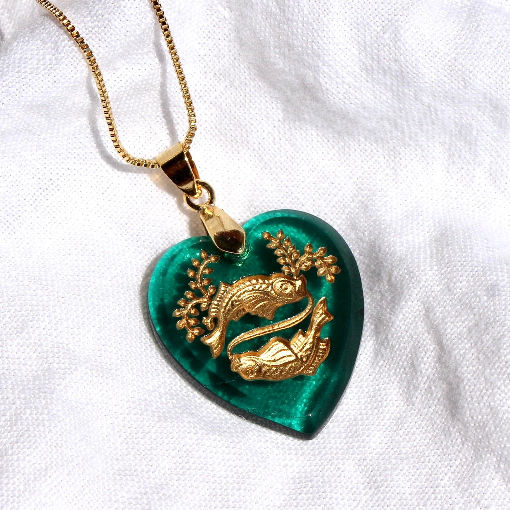 Vintage Zodiac Heart Necklace