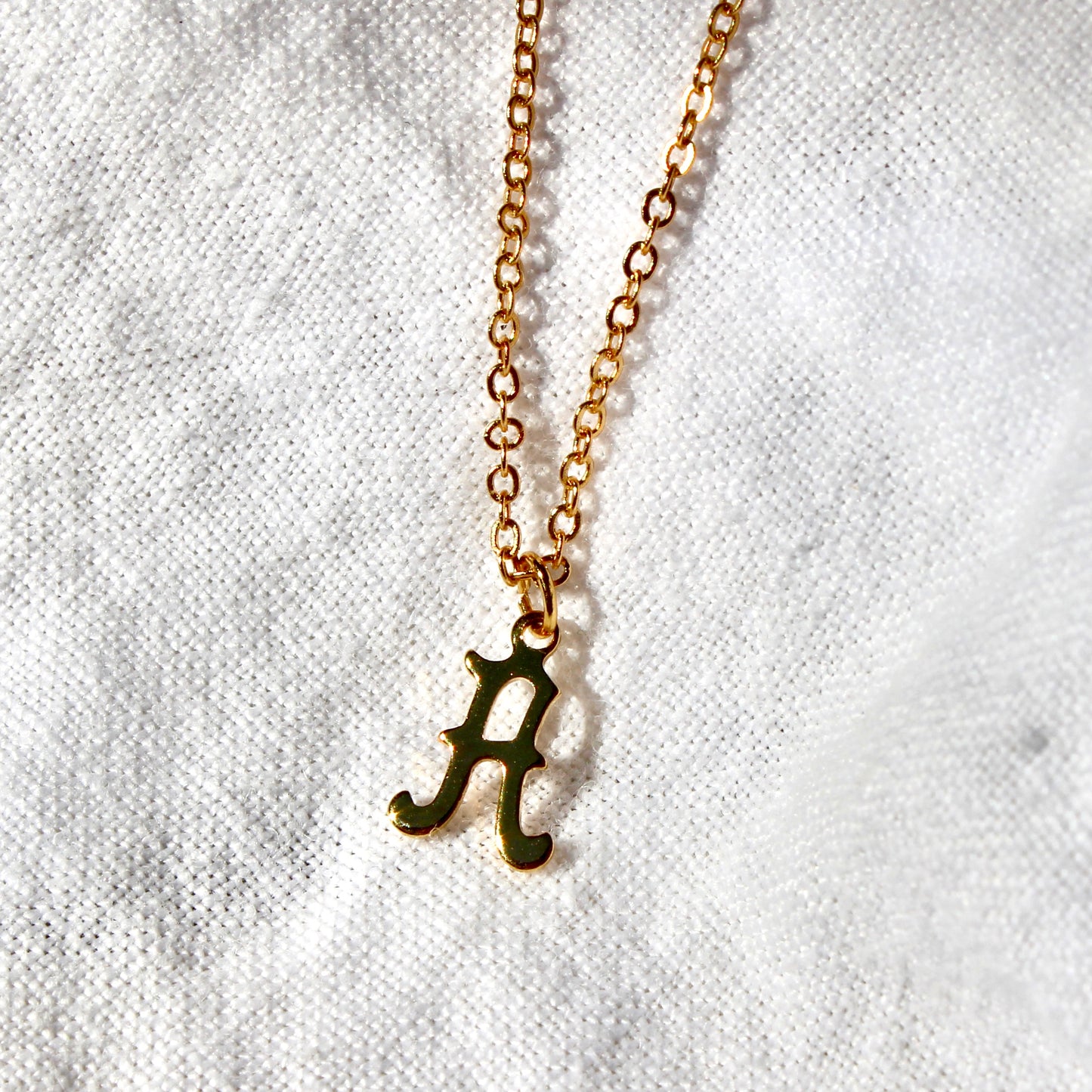 Vintage Gold Letter Necklace