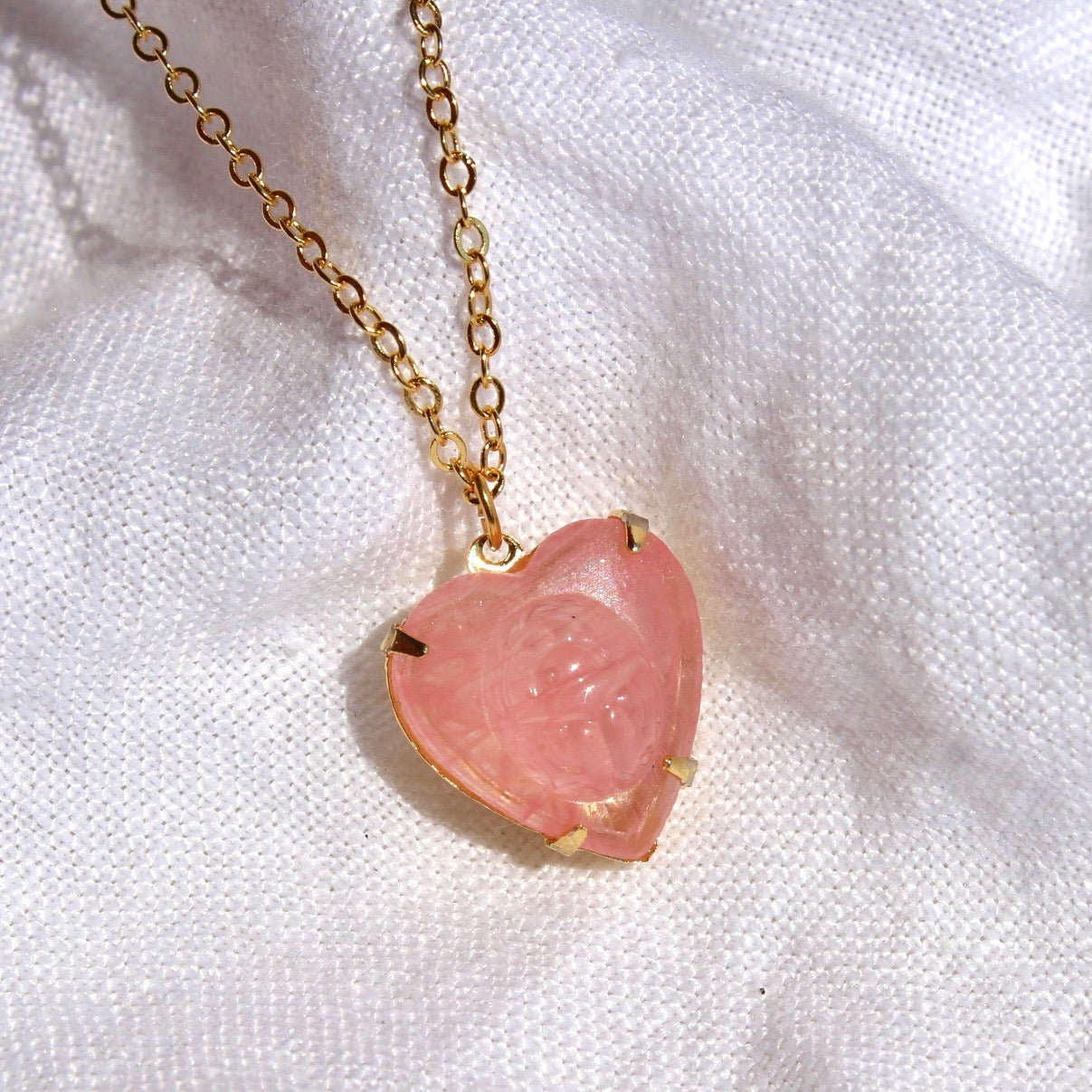 Vintage scarab heart necklace