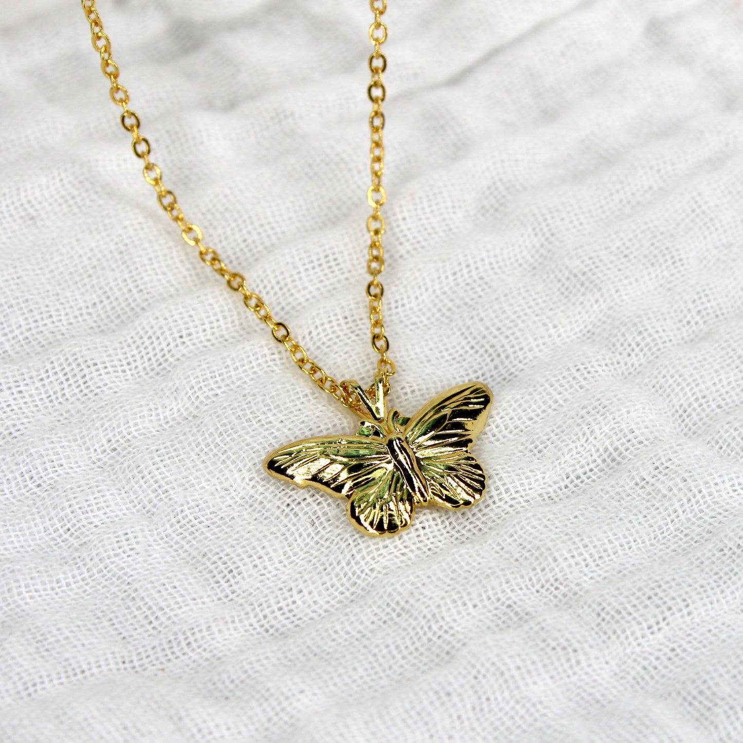 Vintage Gold Butterfly Pendant