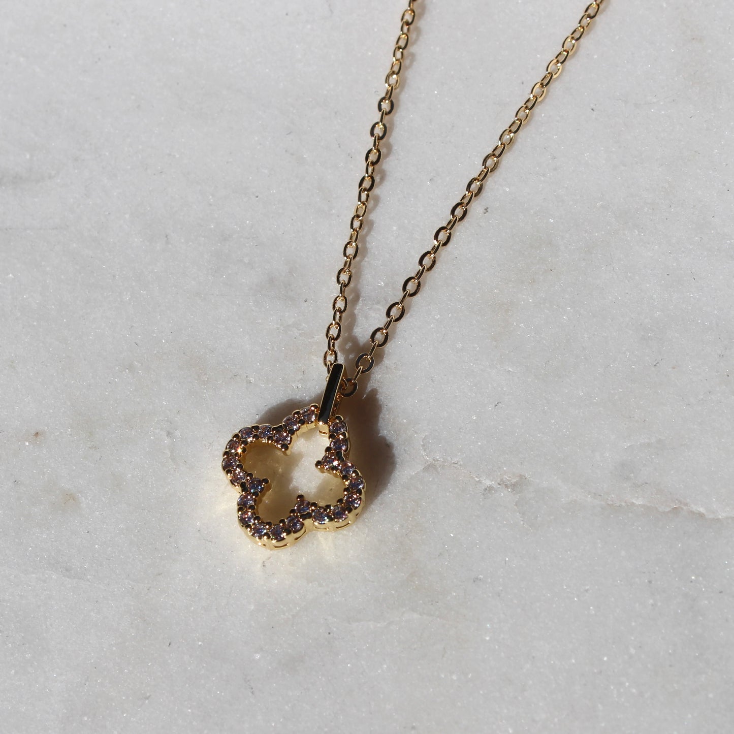 Pave Clover Necklace