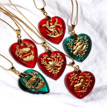 Load image into Gallery viewer, Vintage Zodiac Heart Necklace
