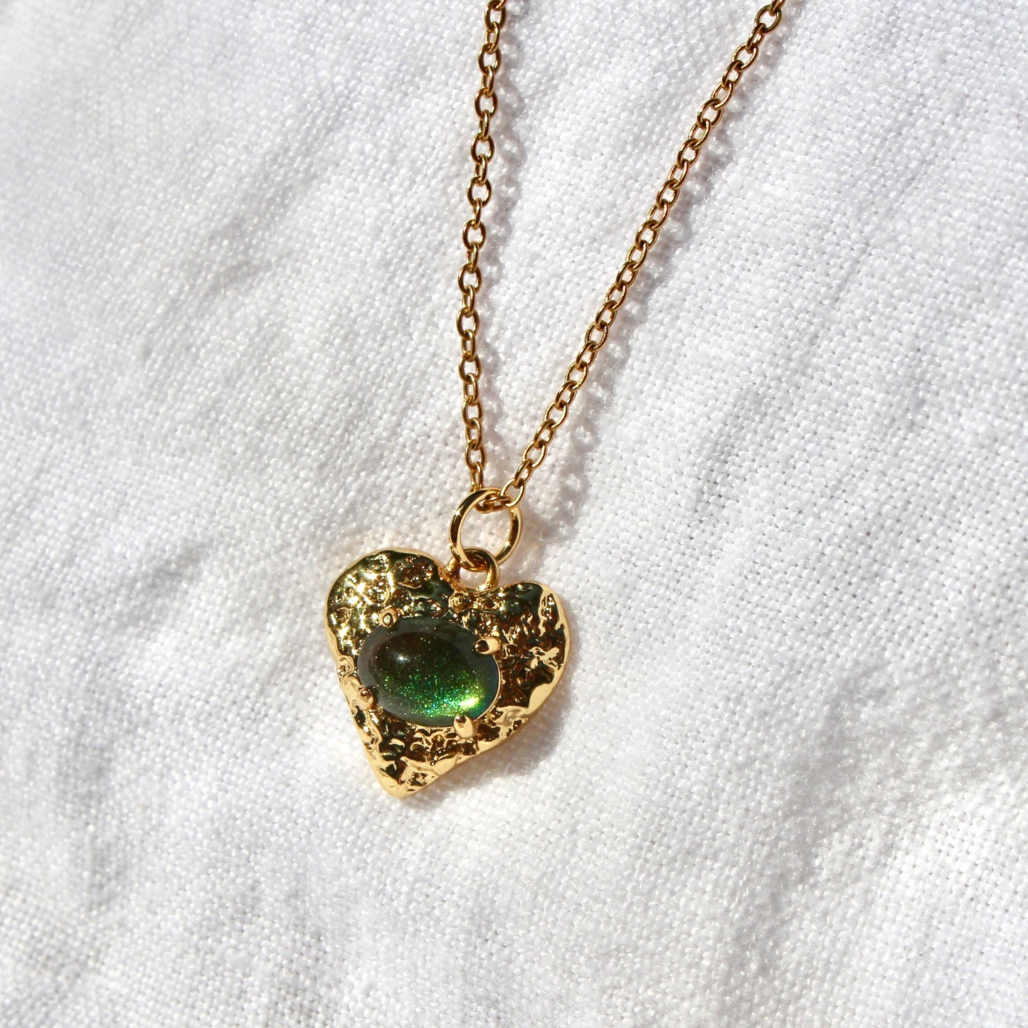 Sage Heart Pendant Necklace