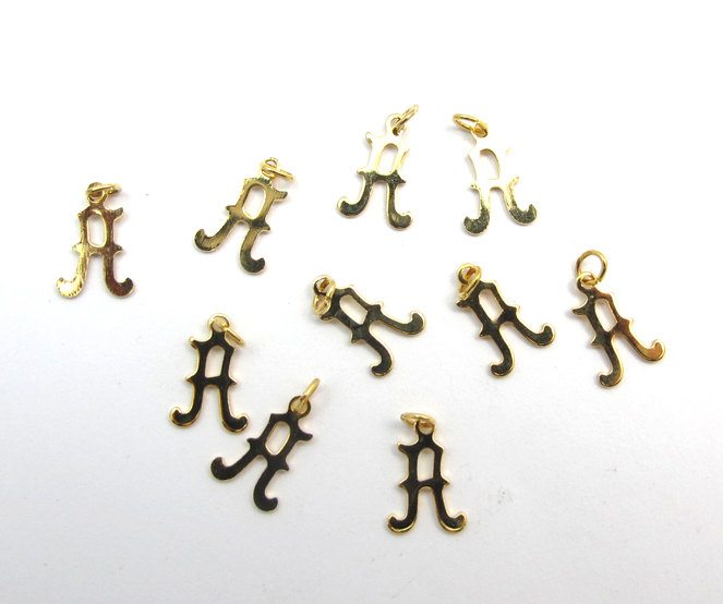 Vintage Gold Letter Necklace